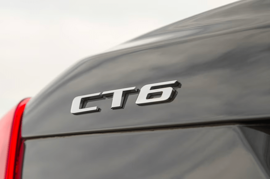 The back of a CT6 car showing the name of the model